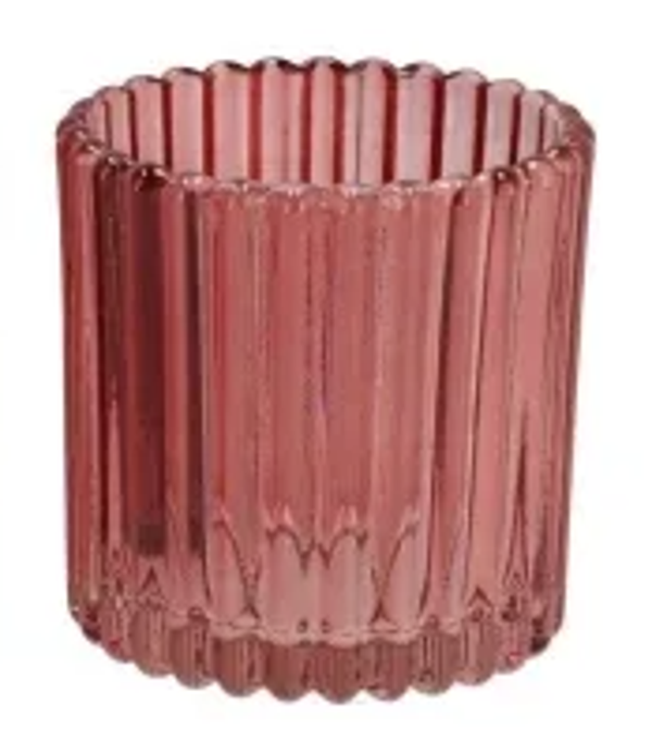 Kaarsenhouder Roman Roze 8x8