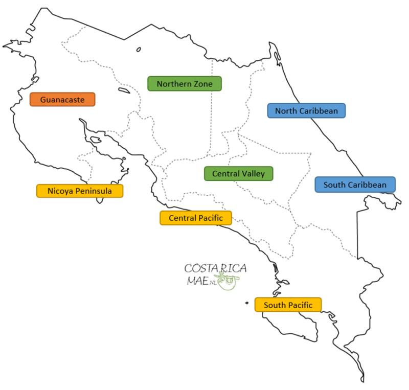 Regions of Costa Rica