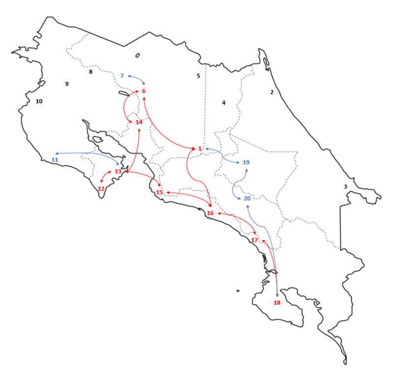The Pacific Itinerary Map Costa Rica