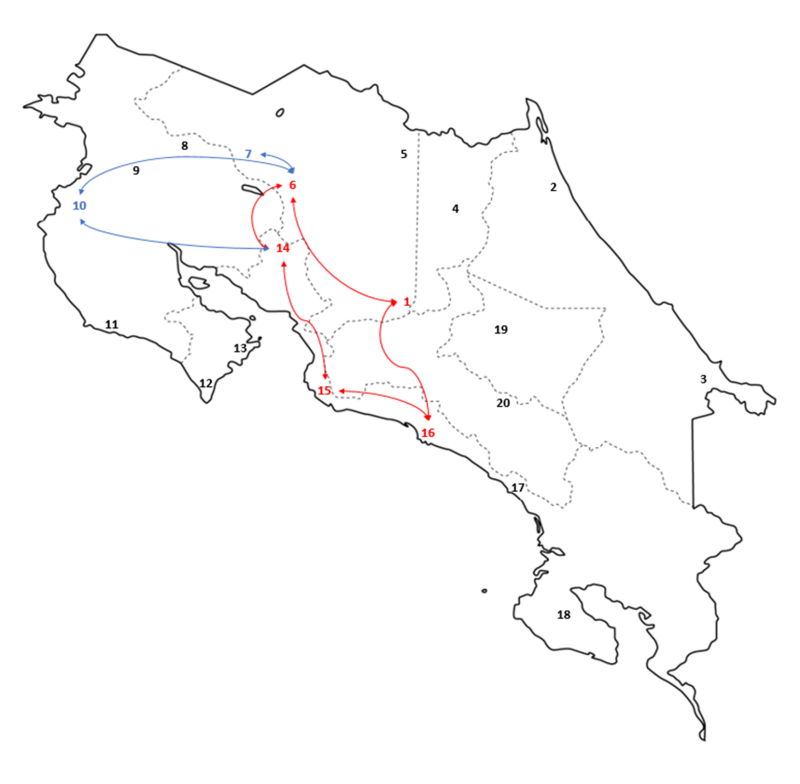 The Small Itinerary Map Costa Rica