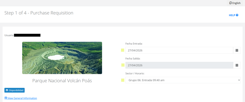 SINAC Online Reservation Costa Rica