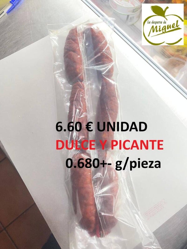 CHORIZO ACHORIZADO SEMI-CURADO 0.600gr