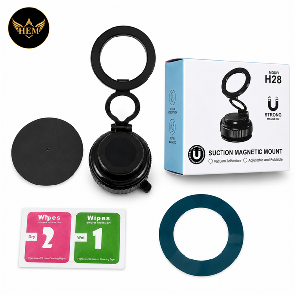 Magnetische Handyhalterung mit Saugnapf | 360° Drehbar | Universal für Auto & Schreibtisch