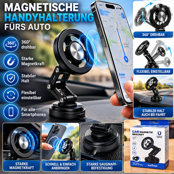 Magnetische Handyhalterung Auto 360° Drehbar Smartphone Halterung Schwarz