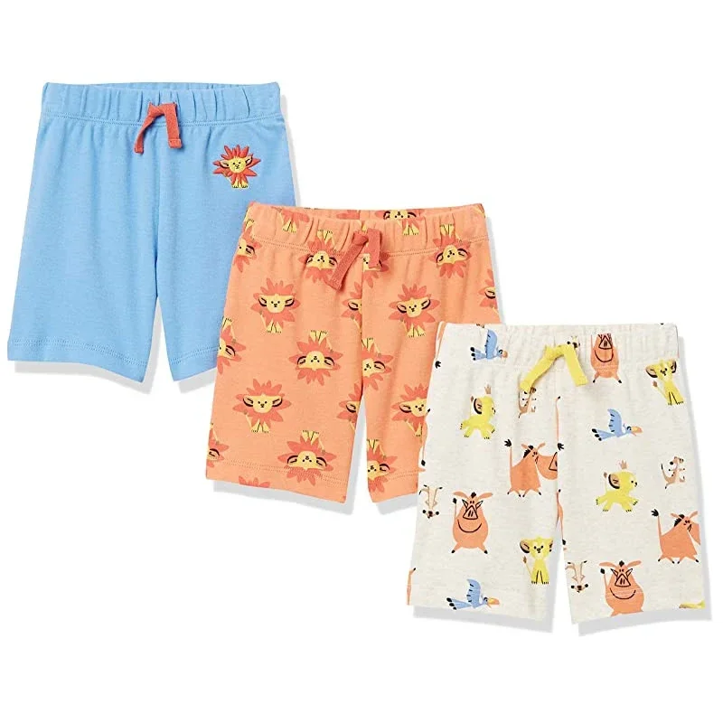 Amazon Essentials Disney, Star Wars Shorts Unisexe Babies, Pack of 3, Lion King Play Eat Roar, 0 mois