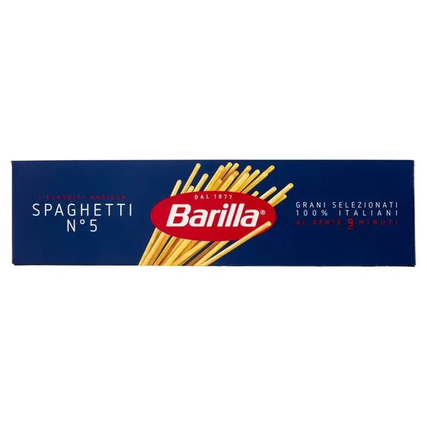 Barilla Spaghetti n.5 Pâtes longues de blé dur 500g Al dente, préparation facile (Pér: 01/08/2027)