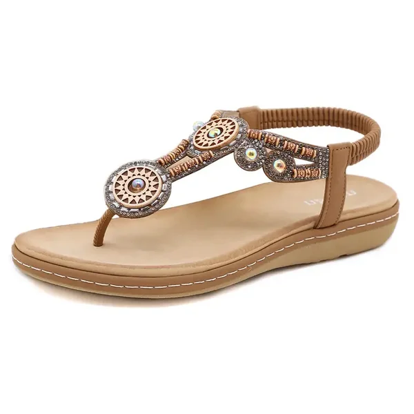 Taille : 41 (ES) - ZOEASHLEY Sandales plates bohèmes femme été, confortables, décontractées, plage