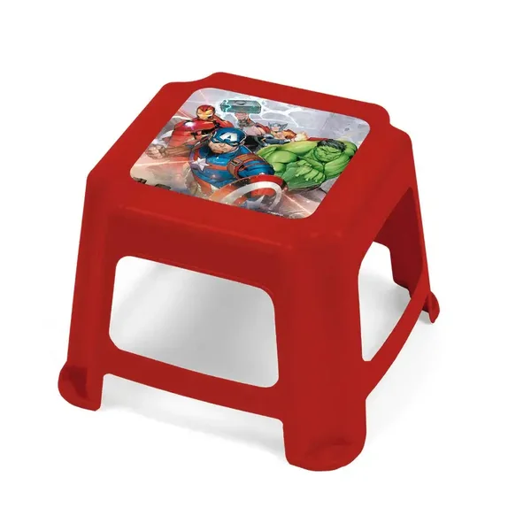 Arditex Tabouret Enfant Avengers Moyen Rouge, Antidérapant, Plastique Résistant 21x26x26cm