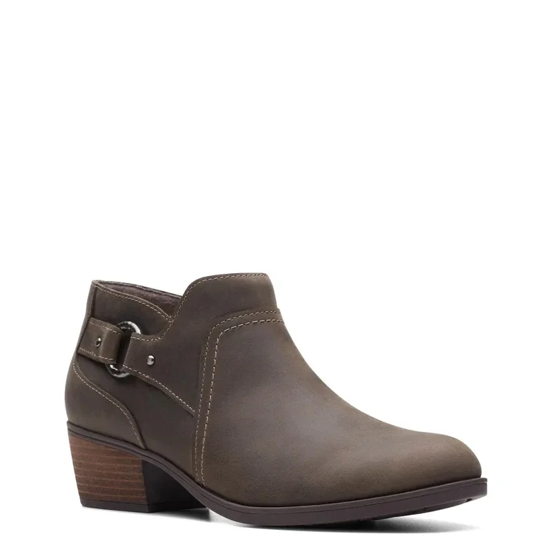 Taille : 36 (ES) - Clarks Charlten Grace Bottines femme 36 EU gris taupe cuir confort quotidien