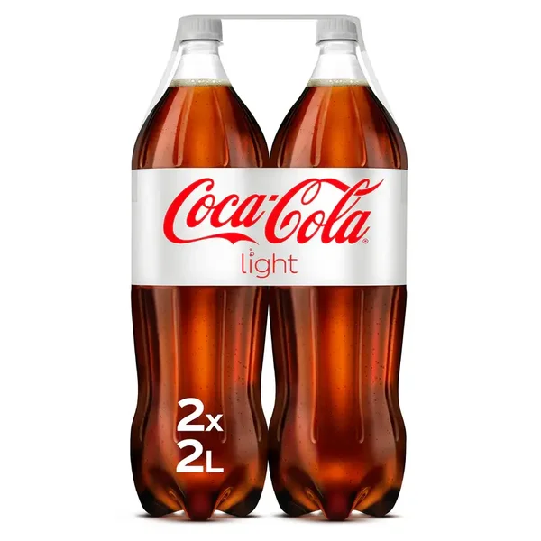 Coca-Cola Light Pack 2 Bouteilles 2L Boisson sans Sucre, sans Calories, Recyclable