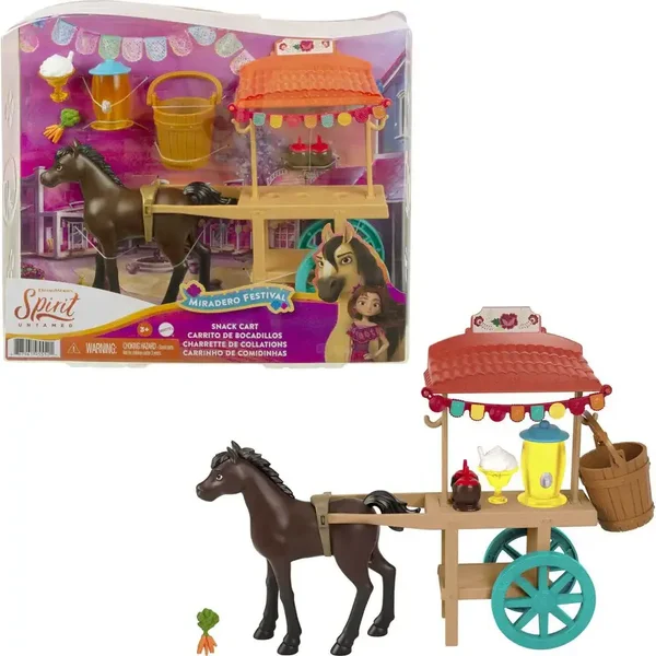 Mattel GXF69 Coffret Festival Spirit Indomptable avec Poney, Chariot et Accessoires de Jouet