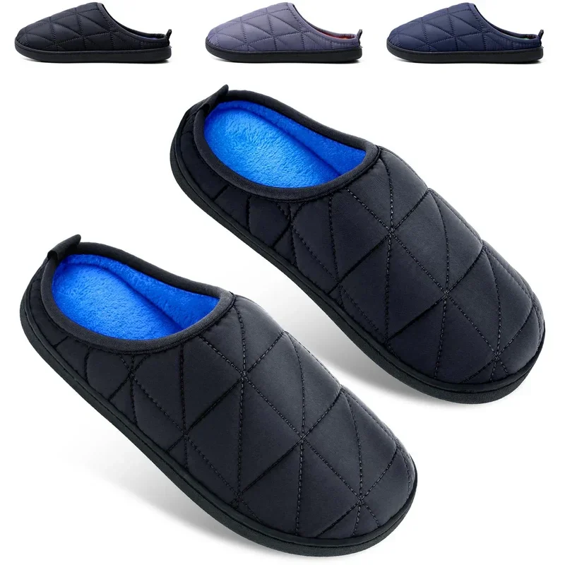Taille : 38/39 - WUAYAMI Chaussons d'Intérieur Homme Femme Hiver Chaud Doublure en Peluche Pantoufles Haute Densité Mousse à Mémoire Antidérapante