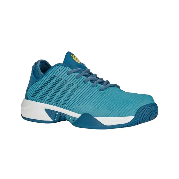 (Délavé) Taille : 46 (ES) - K-Swiss Hypercourt Supreme Chaussures de Sport Homme 46 EU Bleu/Blanc Adhérence Supérieure Défaut Esthétique