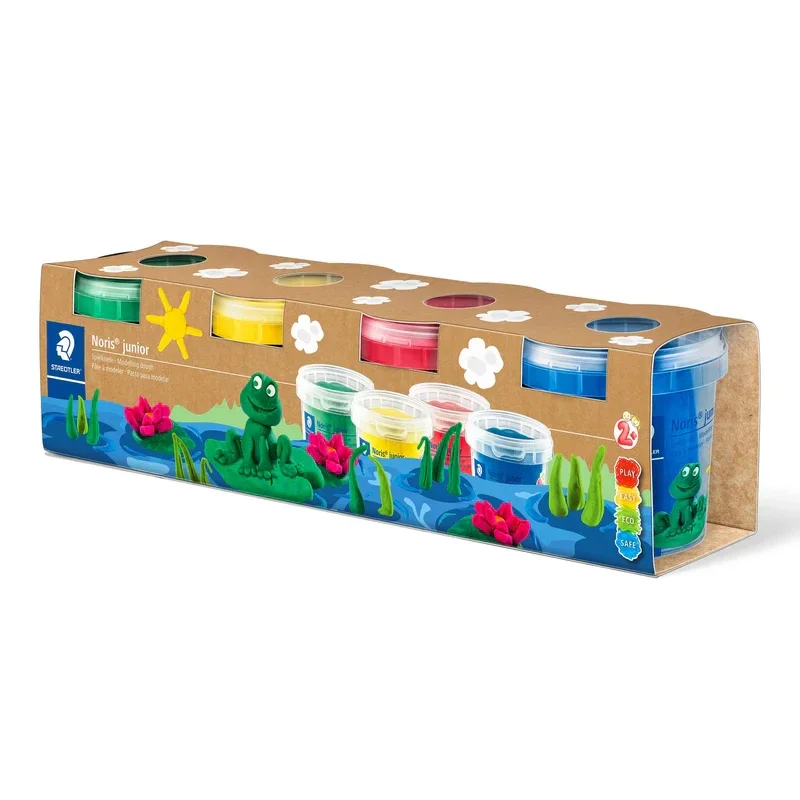 STAEDTLER 813 SLE ST Pâte à modeler Noris Junior set 4x130g, souple, couleurs de base, CE