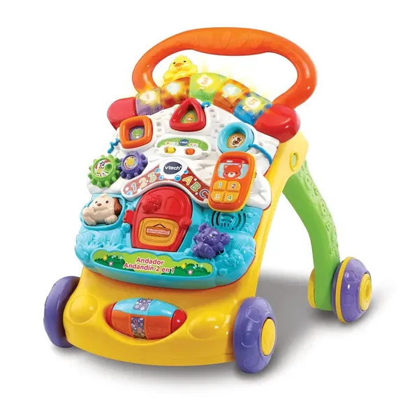 (Français) - VTech Trotteur 2 en 1 modèle 80-505667, panneau amovible, lumières, musique, multicolore