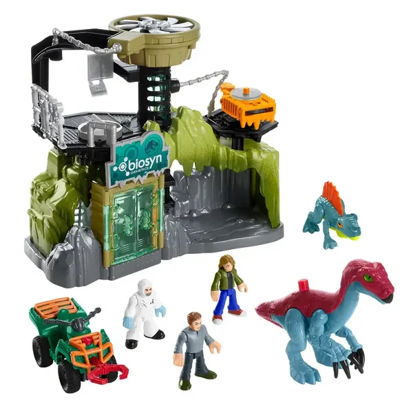 Fisher-Price HPT69 Coffret de Jeu Jurassic World Laboratoire avec Figurines et Dinosaures