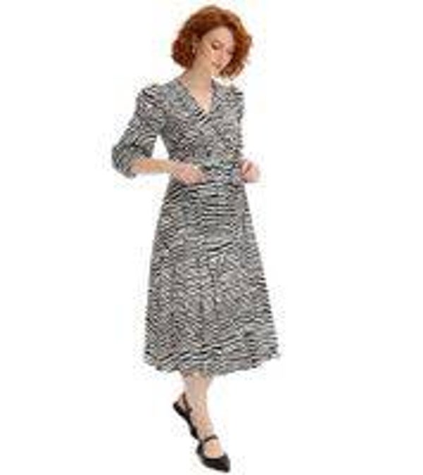 Robe portefeuille femme imprimé zèbre, manches longues