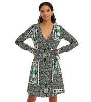 Robe portefeuille mini d'été pour femme, motif cachemire