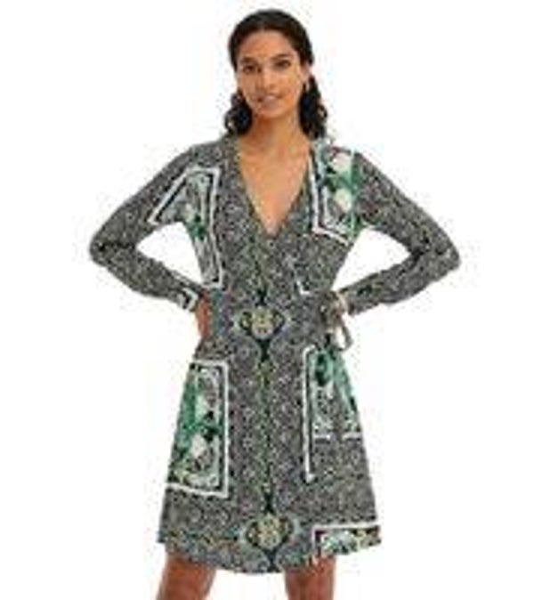 Robe portefeuille mini d'été pour femme, motif cachemire