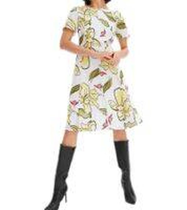 Robe d'été pour femme à imprimé floral, fermeture éclair, manches courtes