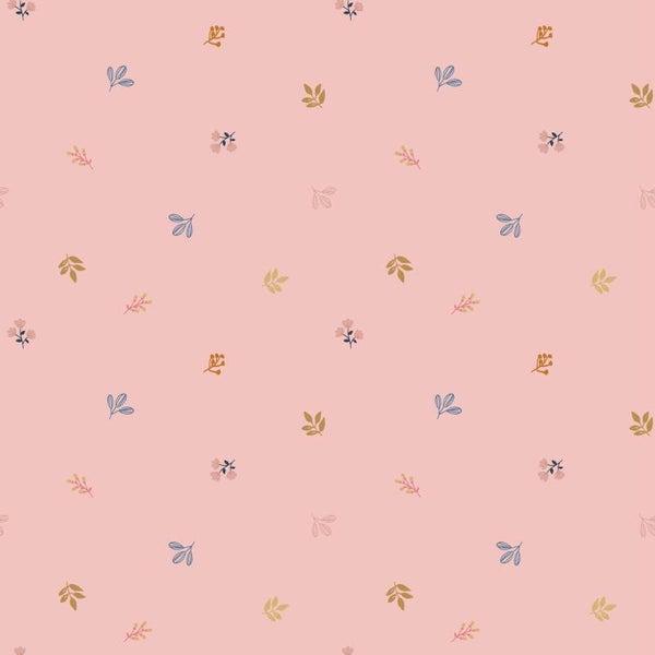 Poplin Katoen GOTS Flowers Rose– Verhees Textiles
