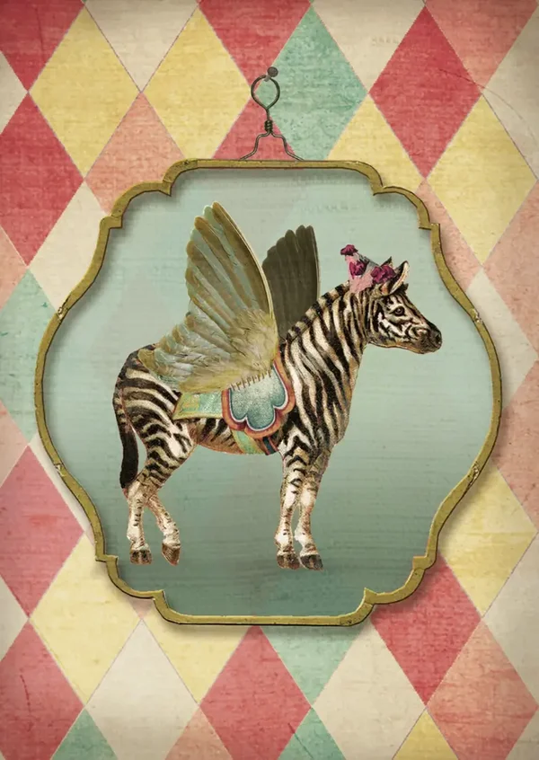 Ansichtkaart Circuszebra – Kaartje of Kip