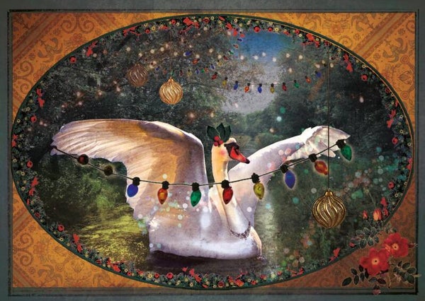 Kerst ansichtkaart Zwaan – Kaartje of Kip