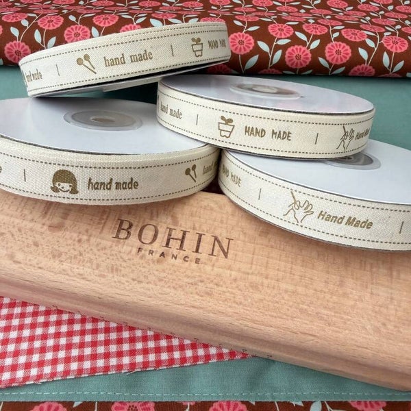 Handmade labelband – handwerk (naturel, 15 mm)