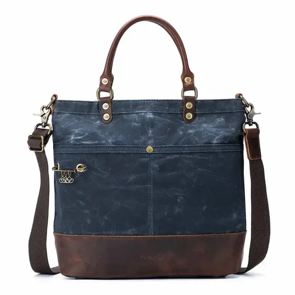 Della Q Makers Waxed canvas Tote / handwerktas "Donkerblauw"