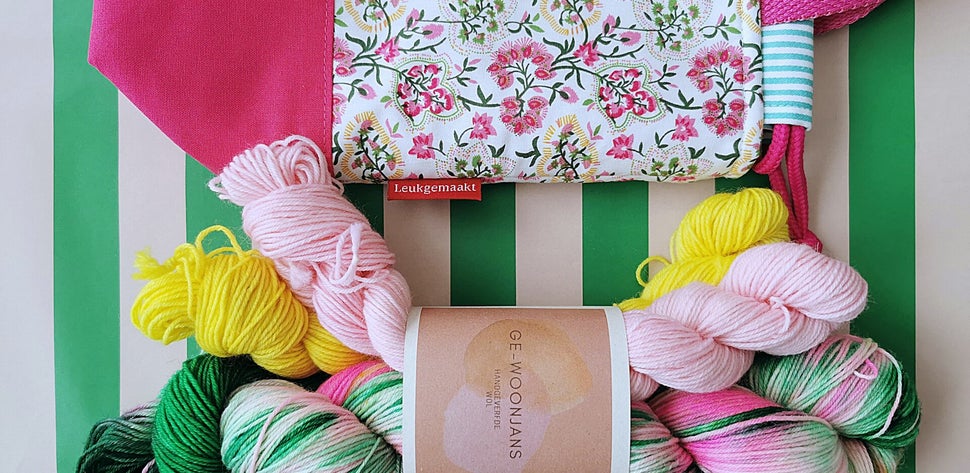 Gewoon Leuk Box project bag handgeverfde wol Anne van het Groene Huis