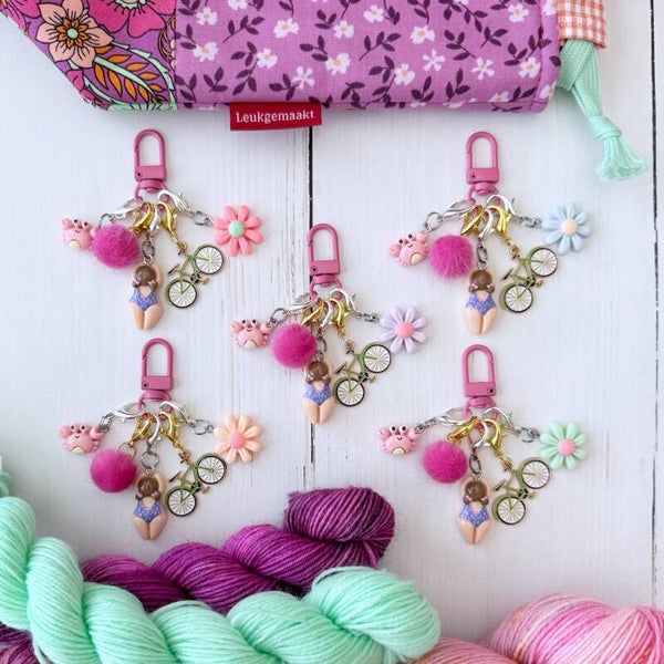 Bag Charm & Progress Keeper set – Tropical Garden
