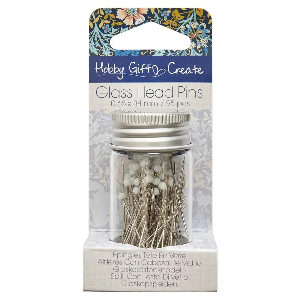 Glaskopspelden Hobby Gift Create – Floral woodblock