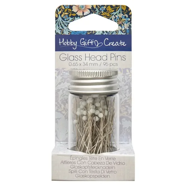Glaskopspelden Hobby Gift Create – Floral woodblock
