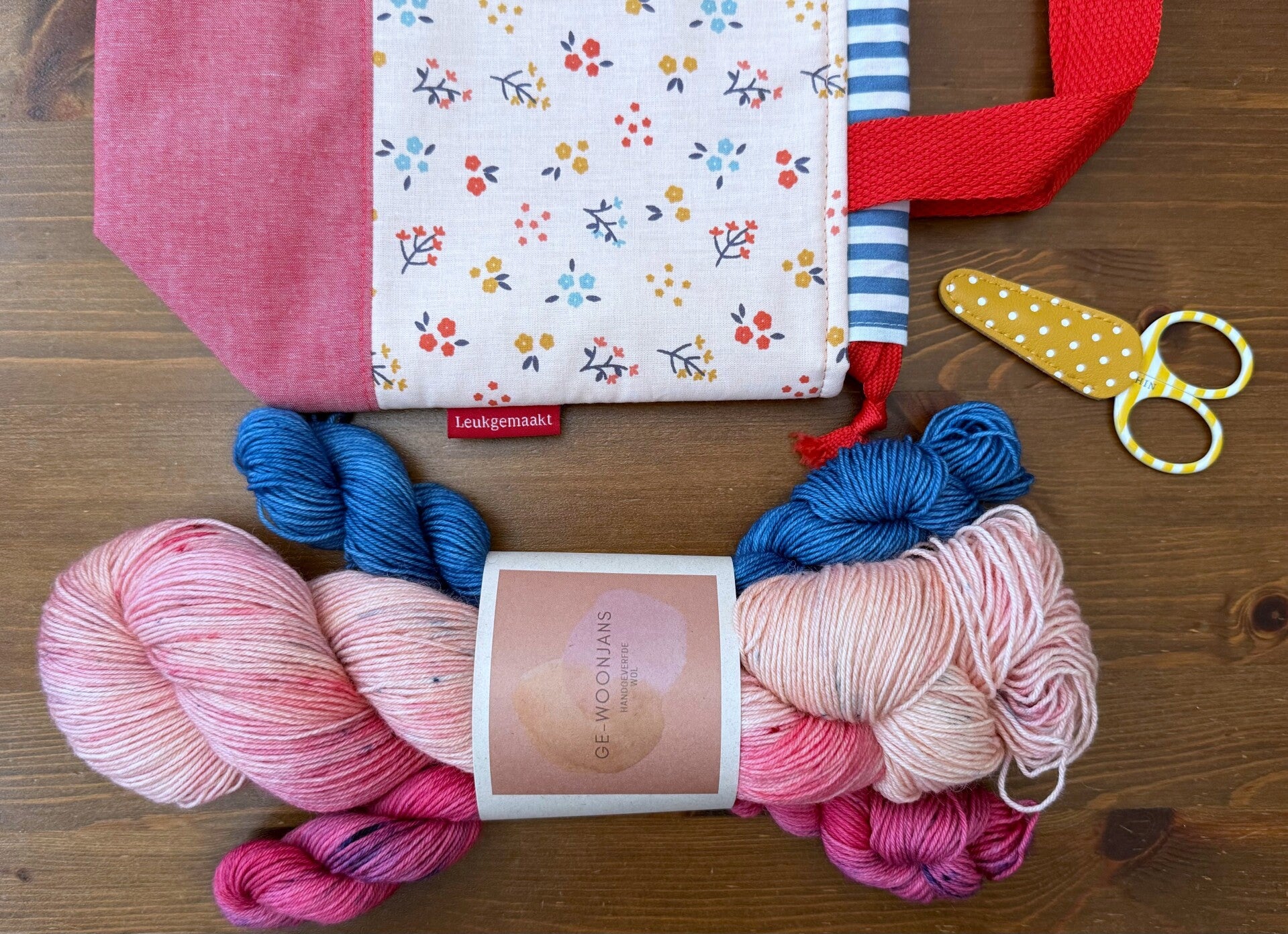 Homemade bag with homemade wool