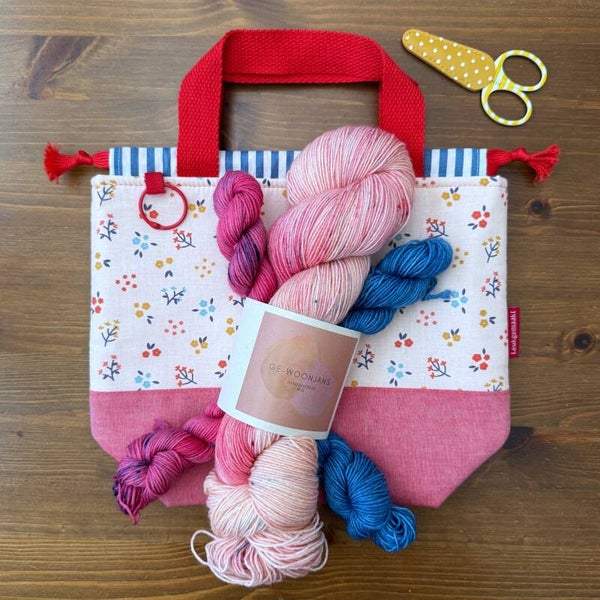 Gewoon Leuk Box Salt & Strawberry, SET van project bag + wol