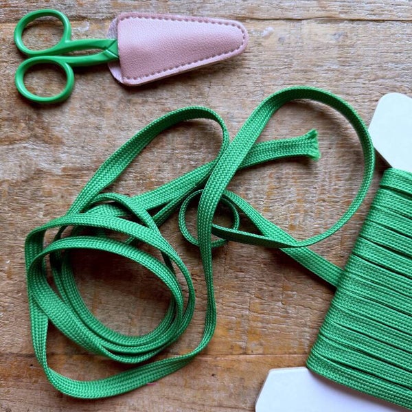 Groen veterband/ plat koord dubbeldik – 9 mm