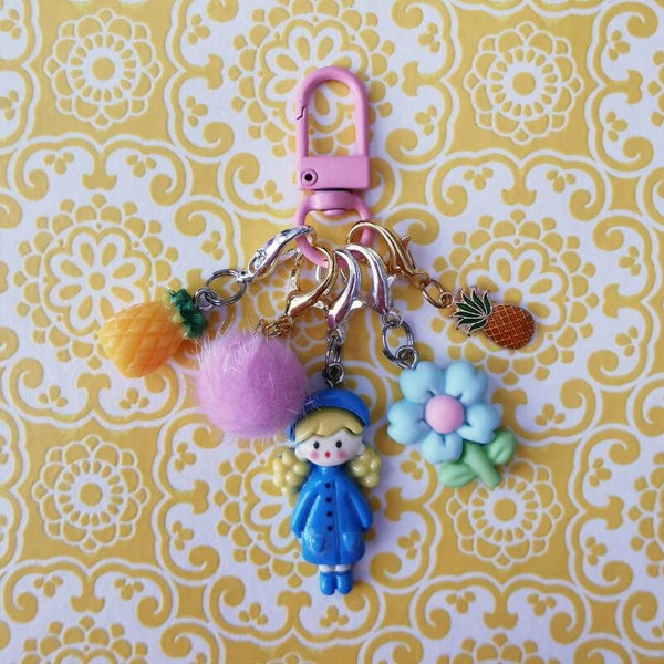 Bag charm / progress keeper set "Zomer meisje"