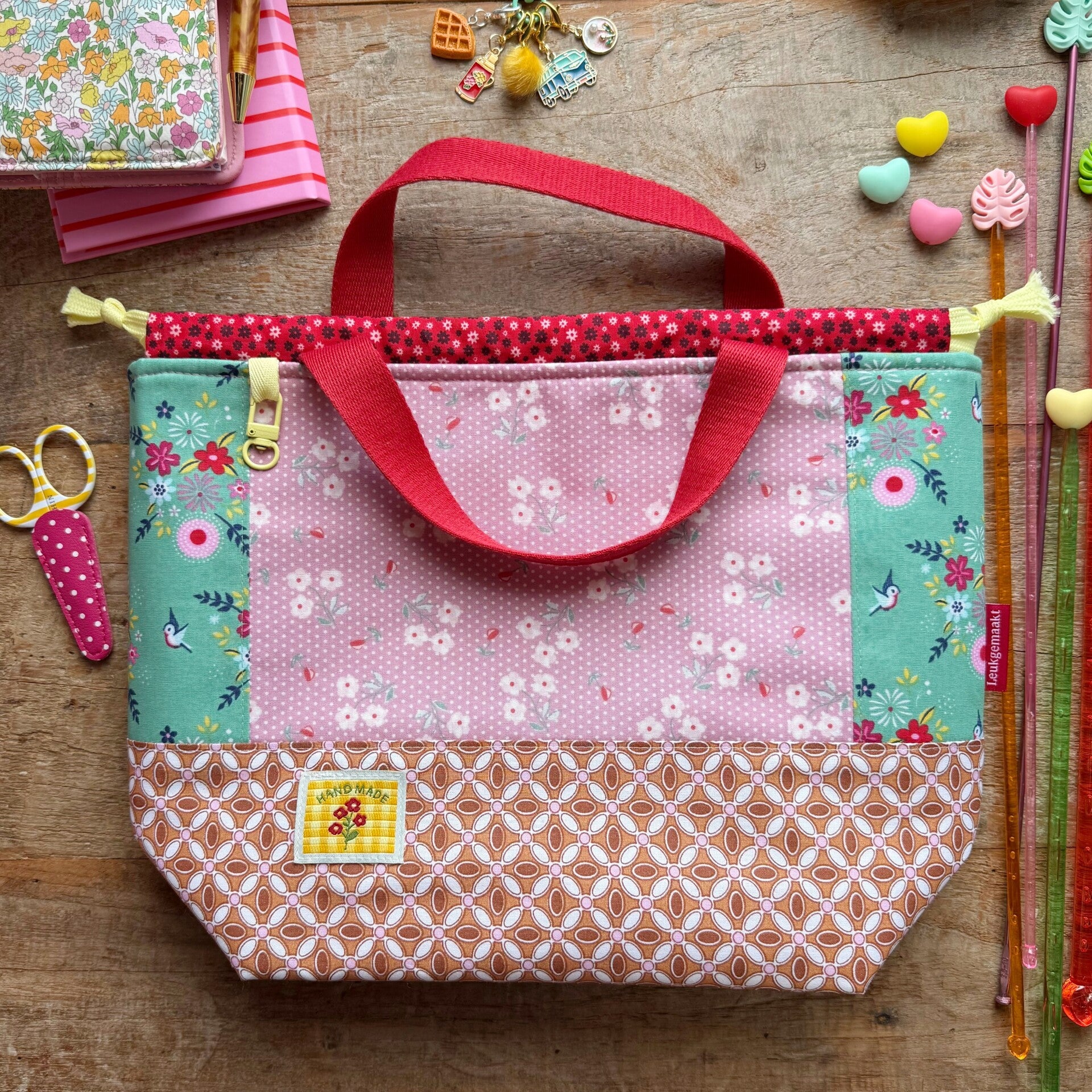 Project bag Sunny Stitches (bloemetjes tunnel) – Maxi met vakjes