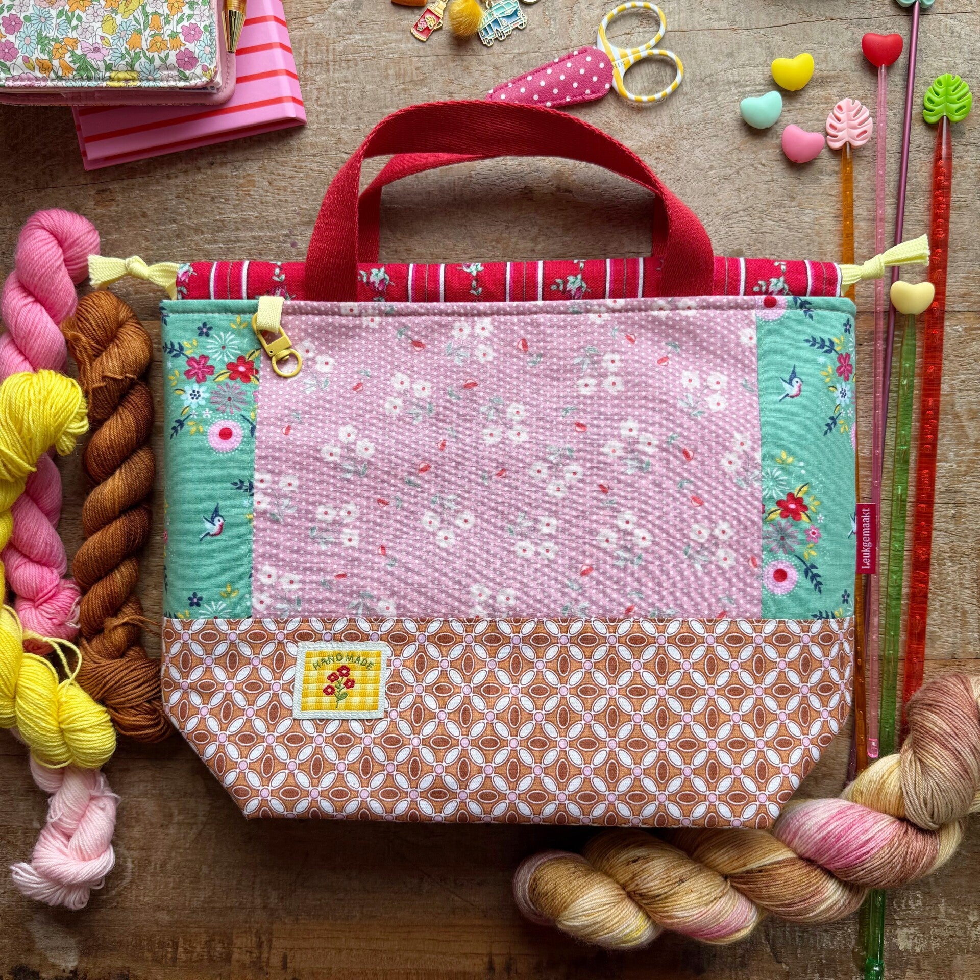 Project bag Sunny Stitches (gestreepte tunnel) – Maxi met vakjes
