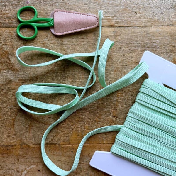 Mintgroen veterband/ plat koord dubbeldik – 9 mm