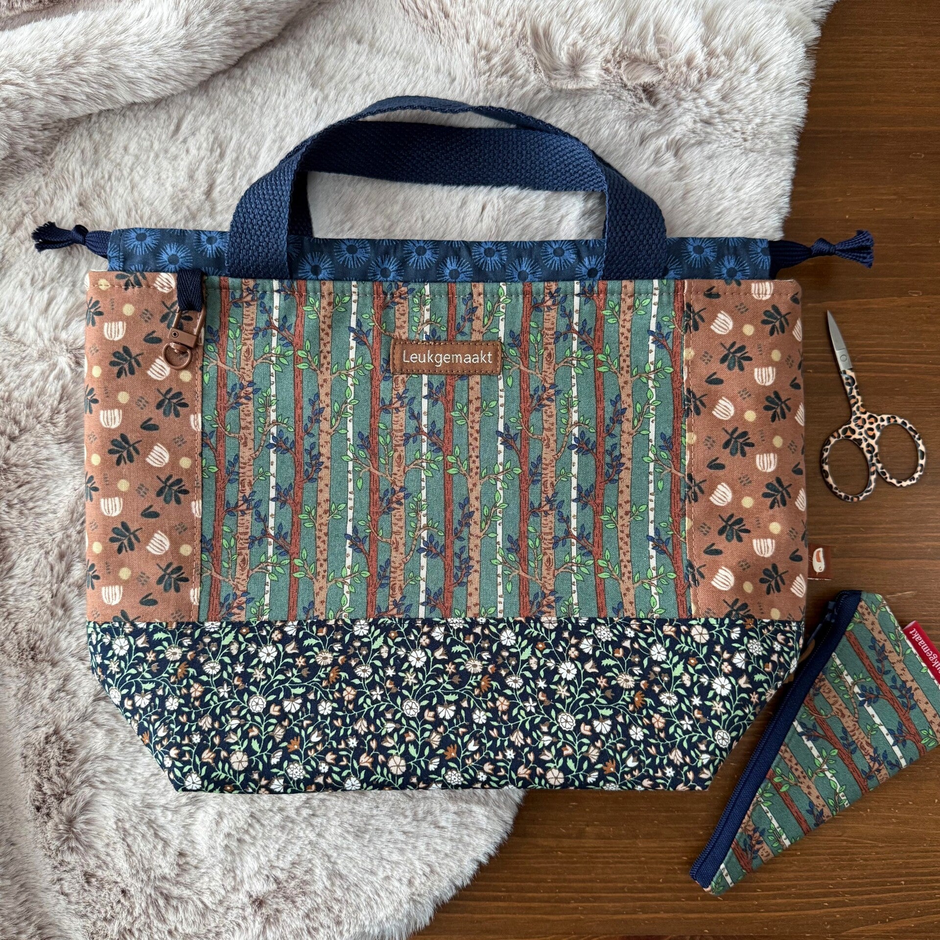 Bosrand Project Bag Patchwork – met vakjes