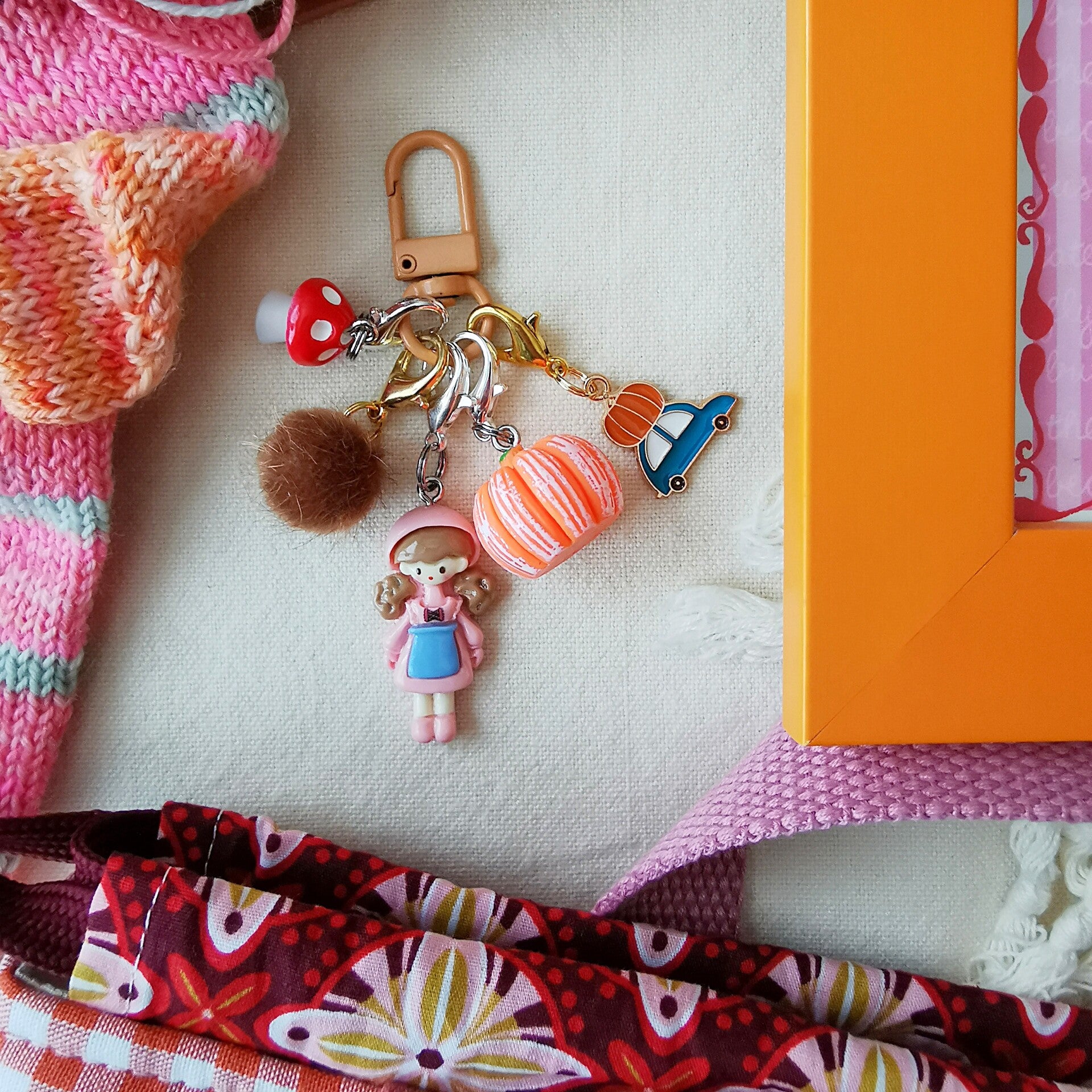 Bag charm / progress keeper set "Pompoen meisje"