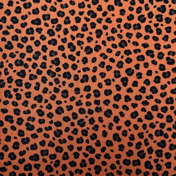 Poplin Katoen Panterprint Bruin – Verhees Textiles