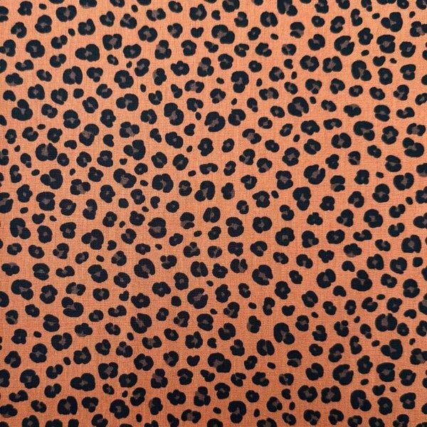 Poplin Katoen Panterprint Bruin – Verhees Textiles