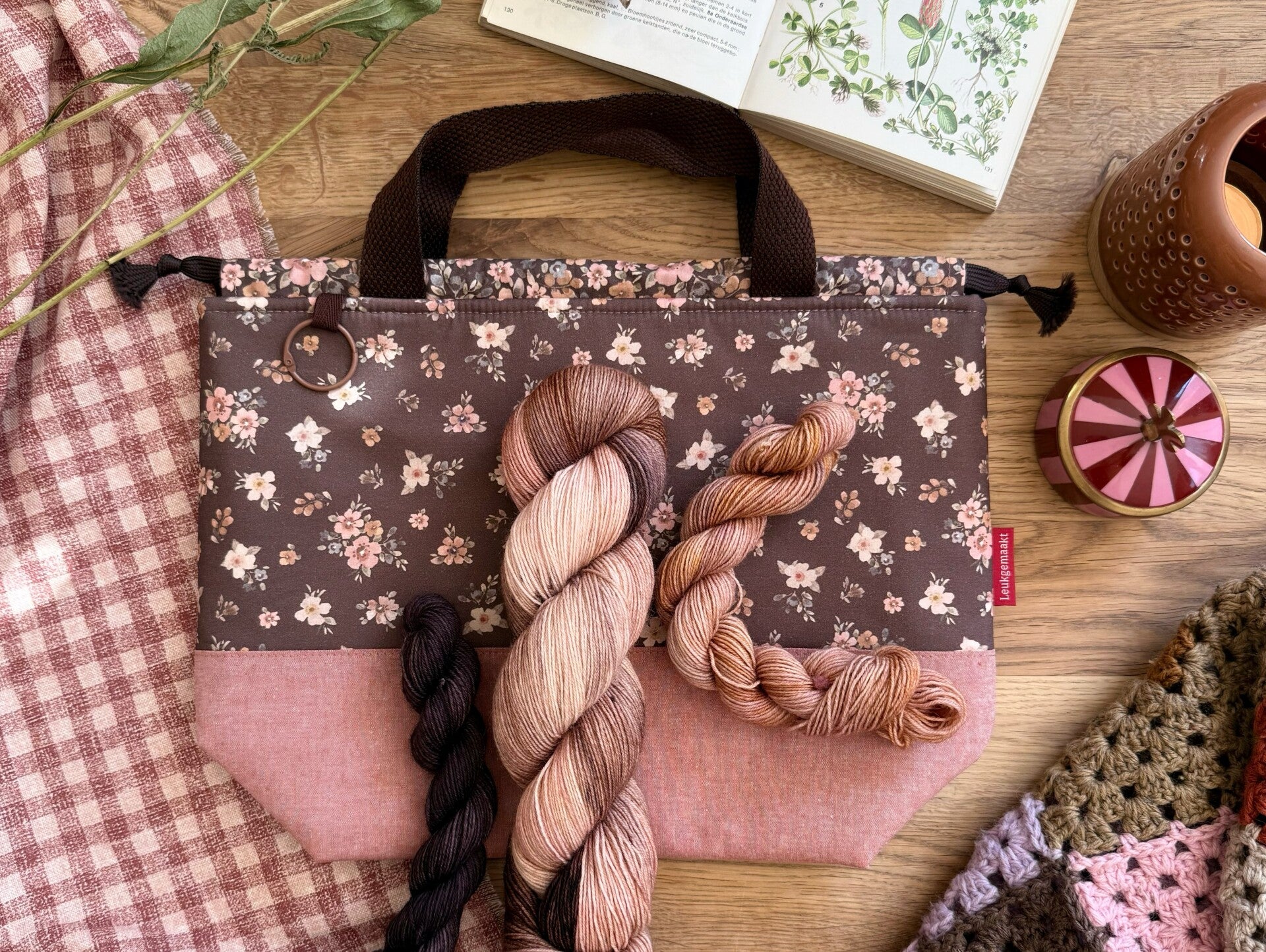 Homemade bag with homemade wool