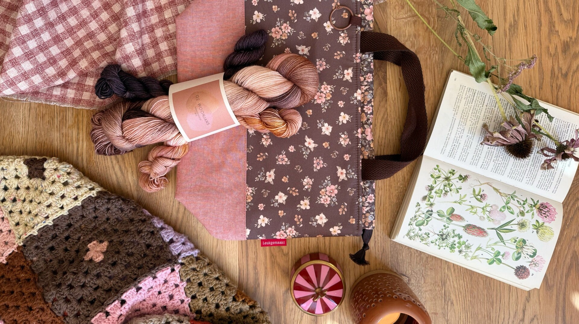 Homemade bag with homemade wool