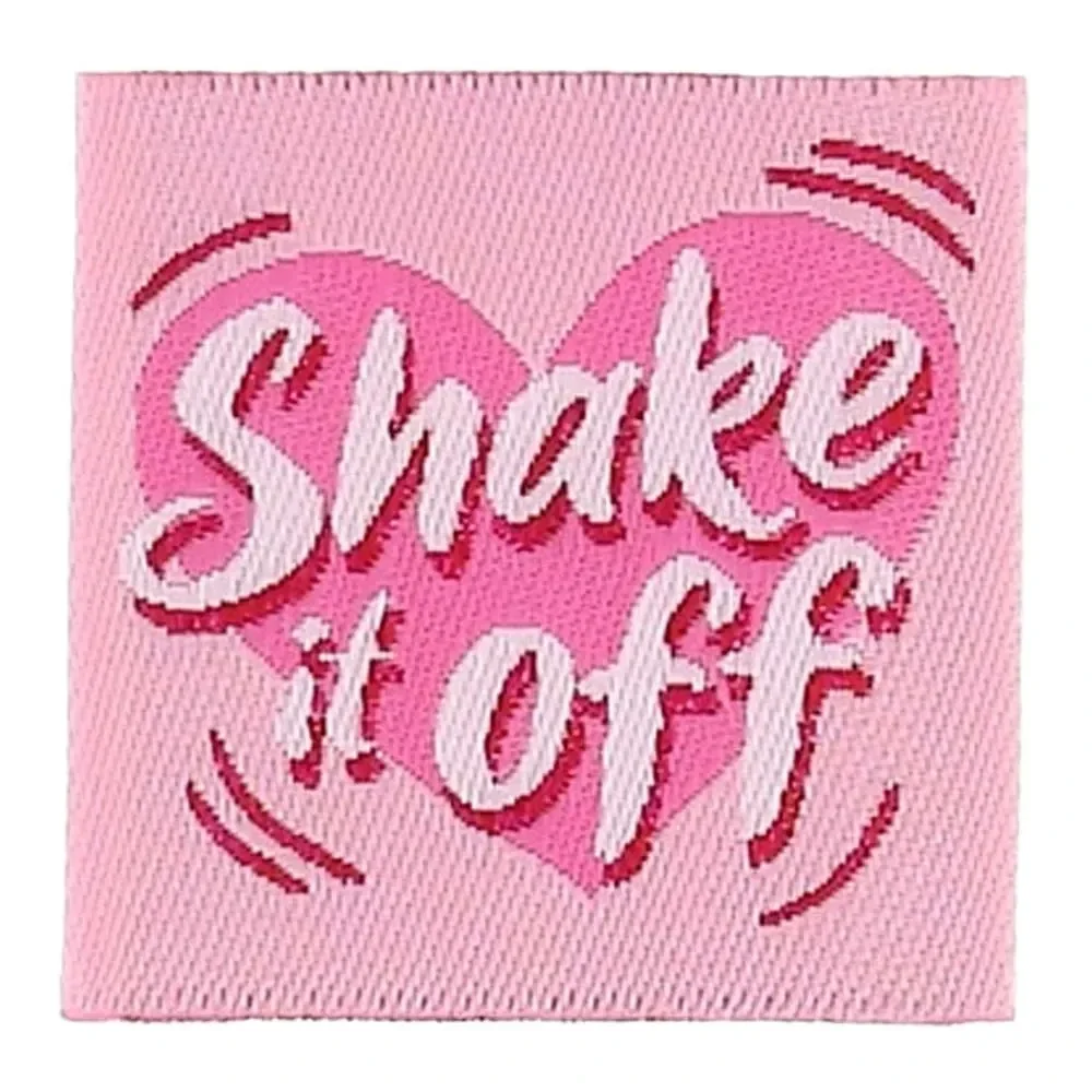 Bohin kledinglabels Shake it off – opnaaibaar, set van 4