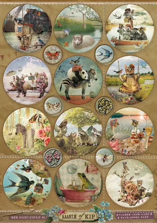 Stickervel A5 Prenten – Kaartje of Kip
