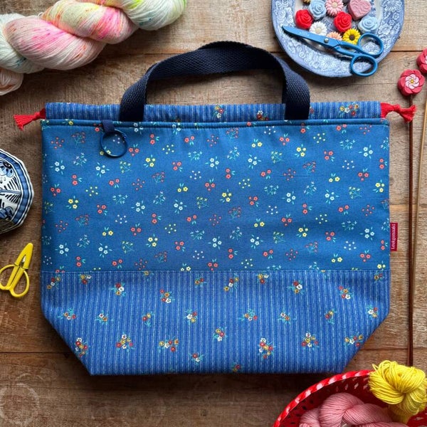 Project Bag Delft Bloom – XL met vakjes (rood koord)