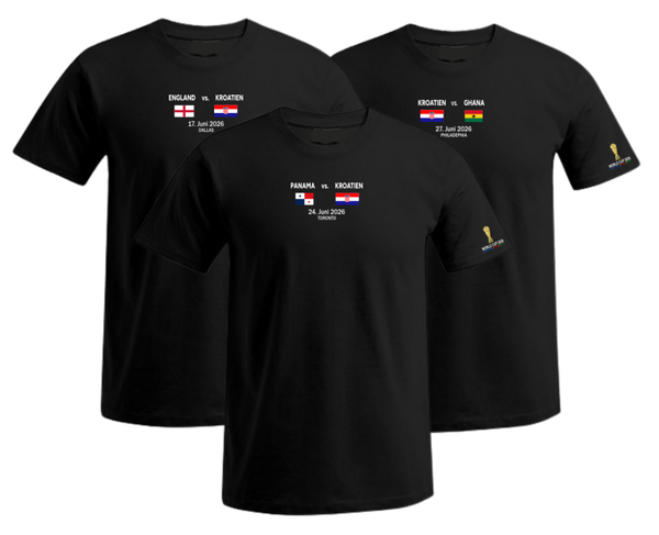 Kroatien WM 2026 Spieltag-Shirts Gruppe L, 3er-Set | HRV2026